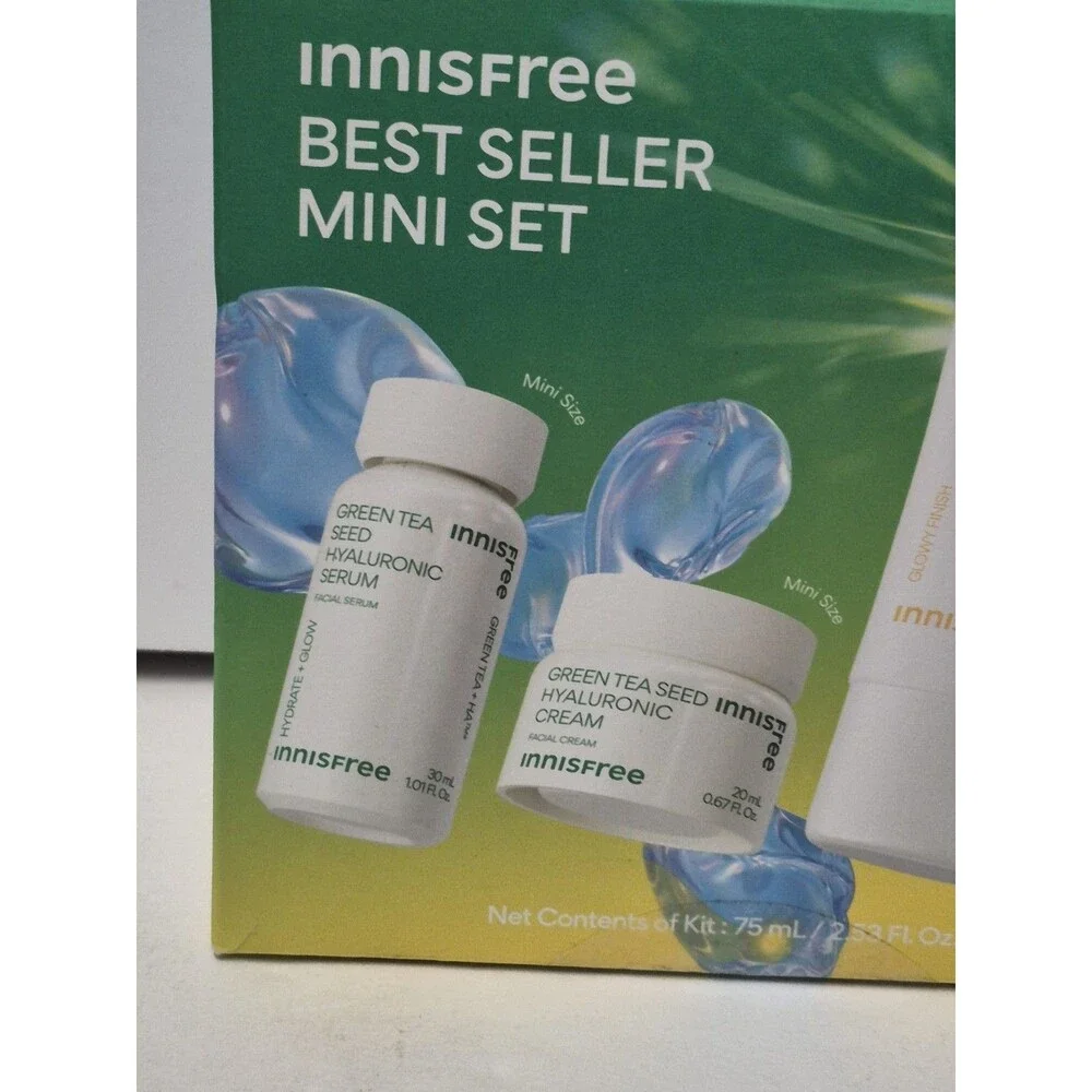 Innisfree Best Seller Mini Set Trio Hyaluronic Serum Cream Sunscreen New
